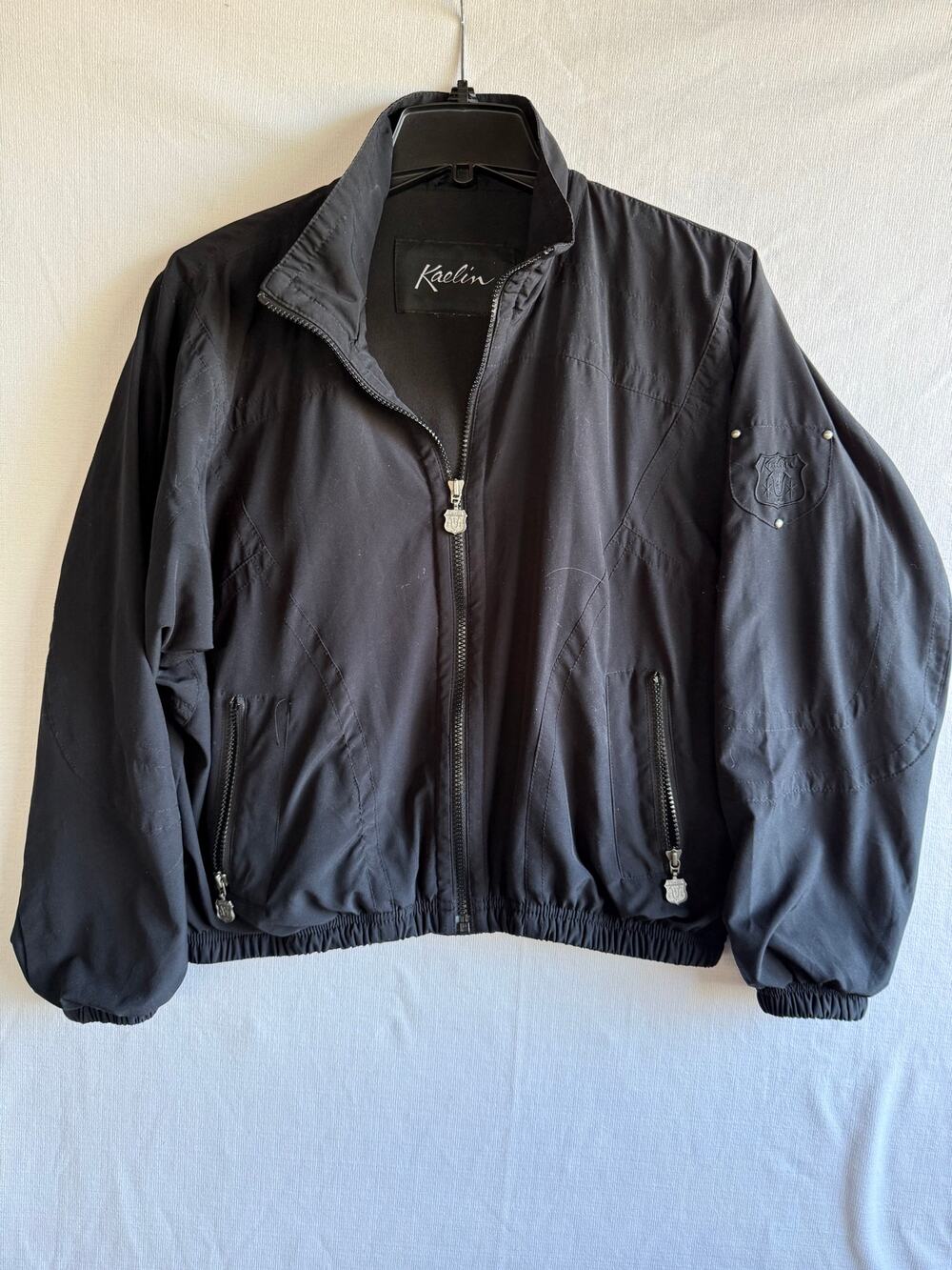 Kaelin Bomber Jacket Black Zipper Front